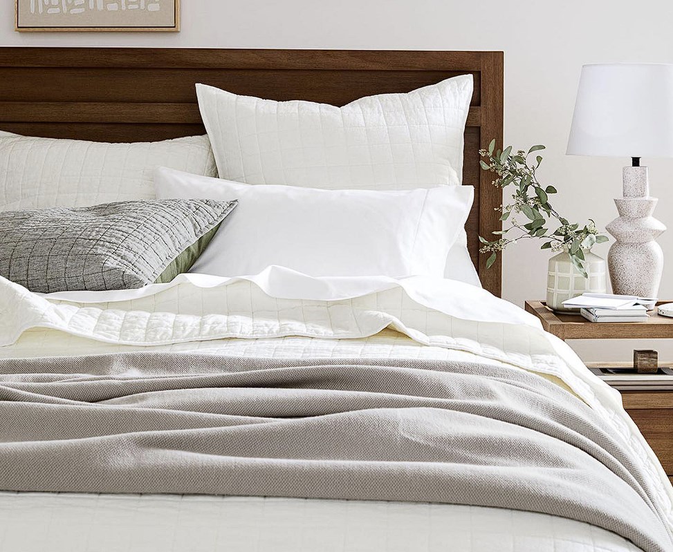 Crate and Barrel Organic Cotton Percale Bed Sheets + Pillow Cases